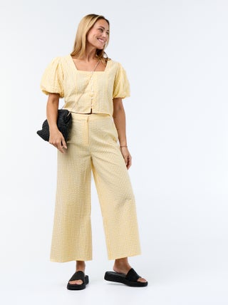 Pantalon large maille gaufrée