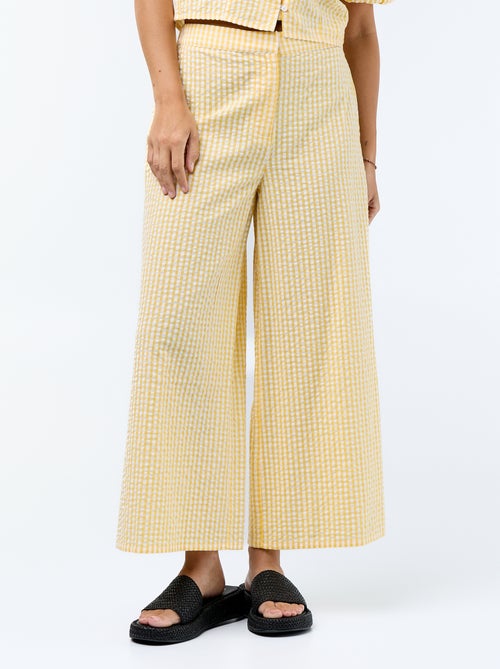 Pantalon large maille gaufrée - Kiabi Pantalon large maille gaufrée - Kiabi