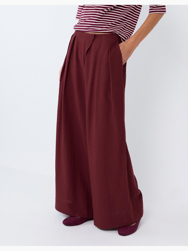 Pantalon large, mo fashion Rouge - Kiabi