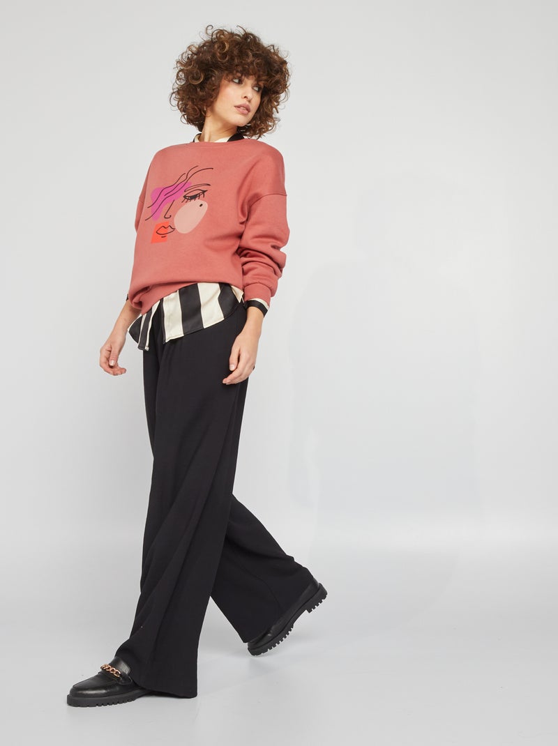 Pantalon large noir - Kiabi