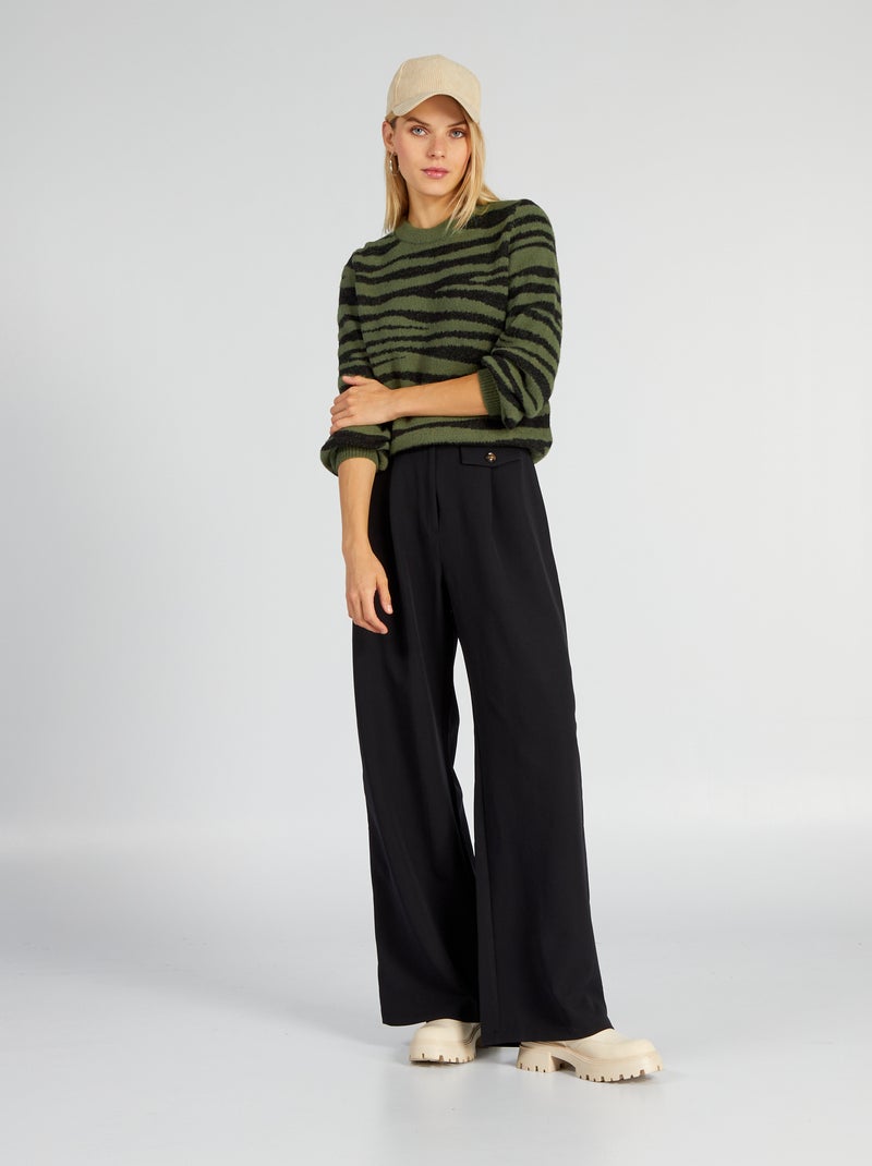 Pantalon large noir - Kiabi