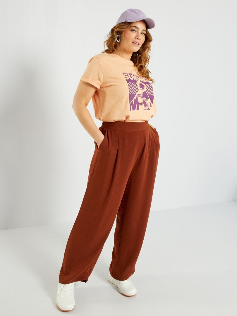 Pantalon large 'Only Carmakoma' Orange brique - Kiabi