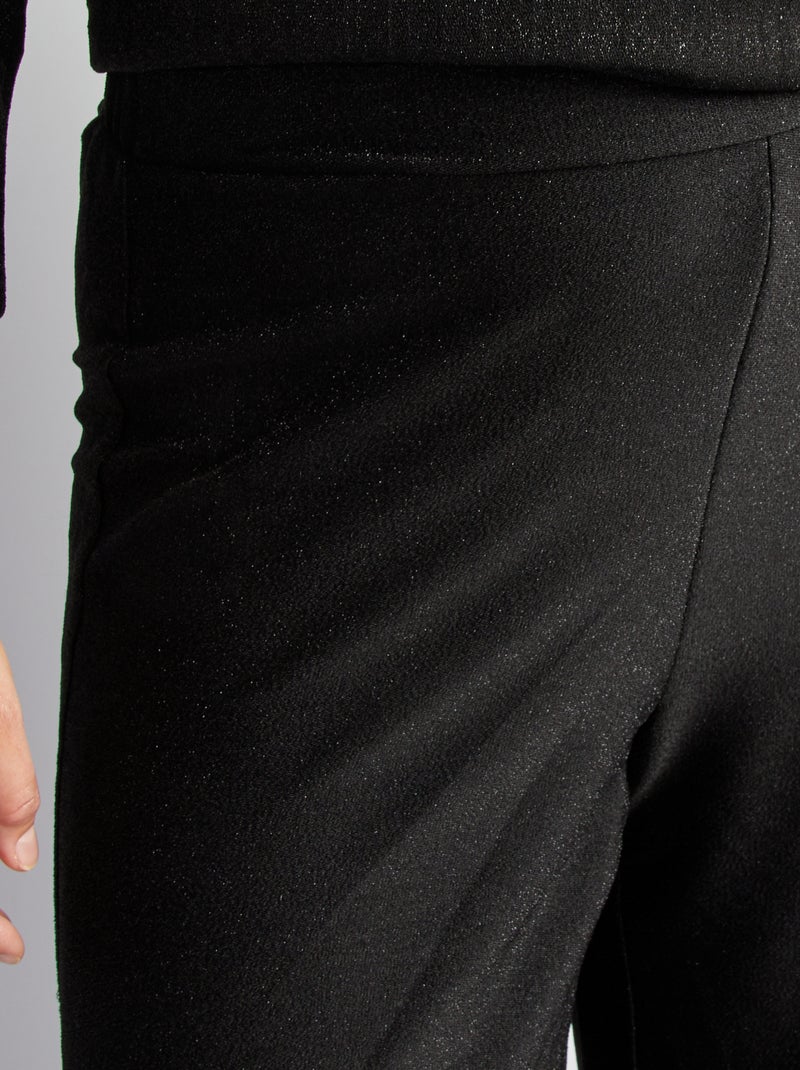 Pantalon large pailleté Noir - Kiabi