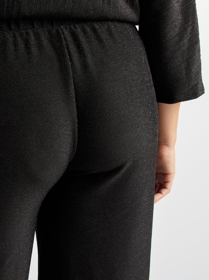 Pantalon large pailleté Noir - Kiabi