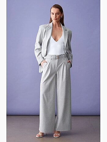Pantalon large plissé à rayures dilvin