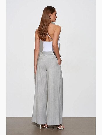Pantalon large plissé à rayures dilvin