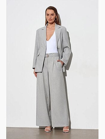 Pantalon large plissé à rayures dilvin