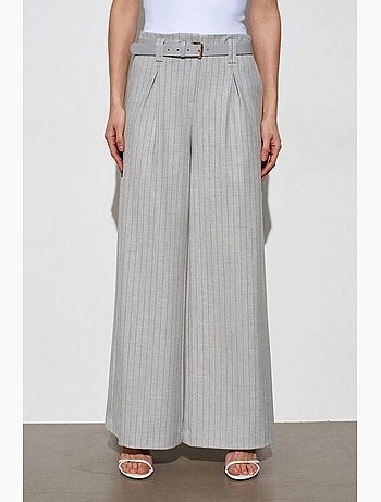 Pantalon large plissé à rayures dilvin