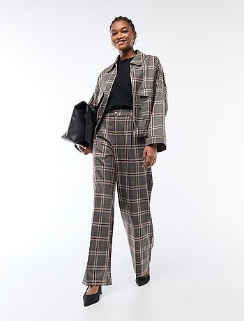 Pantalon large pour femme à motif fantaisie et taille standard