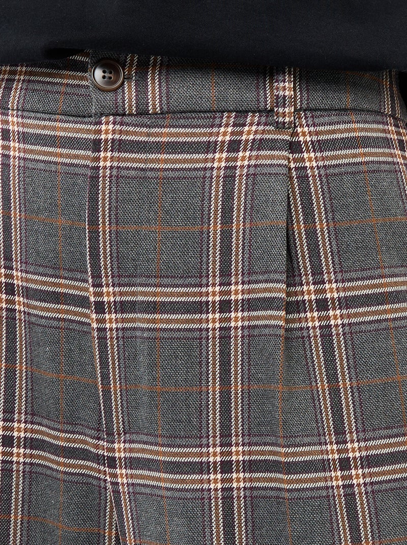Pantalon large pour femme à motif fantaisie et taille standard Gris - Kiabi