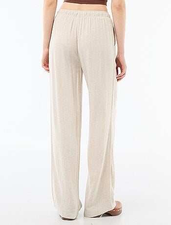 Pantalon large pour femme à taille élastiquée