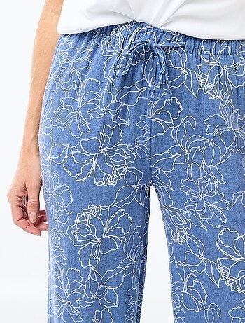 Pantalon large pour femme à taille élastiquée