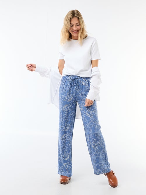 Pantalon large pour femme à taille élastiquée - Kiabi Pantalon large pour femme à taille élastiquée - Kiabi