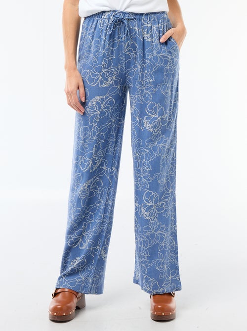 Pantalon large pour femme à taille élastiquée - Kiabi Pantalon large pour femme à taille élastiquée - Kiabi