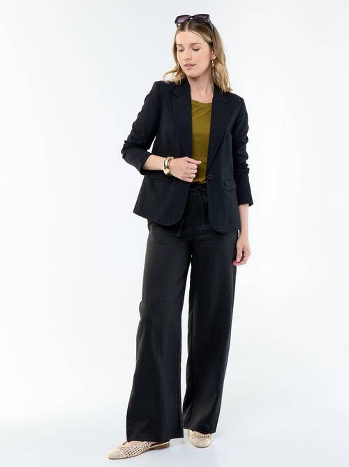 Pantalon large pour femme à taille élastiquée - Kiabi Pantalon large pour femme à taille élastiquée - Kiabi
