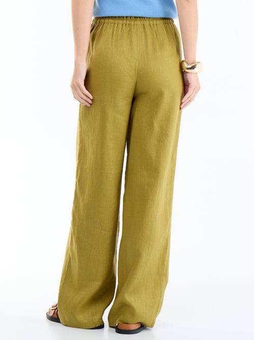 Pantalon large pour femme à taille élastiquée - Kiabi Pantalon large pour femme à taille élastiquée - Kiabi