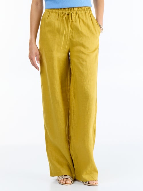 Pantalon large pour femme à taille élastiquée - Kiabi Pantalon large pour femme à taille élastiquée - Kiabi