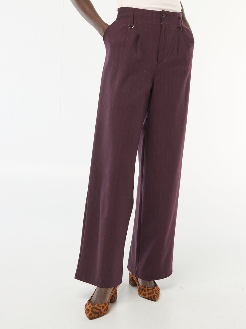 Pantalon large pour femme à taille haute et motif fantaisie Rouge - Kiabi