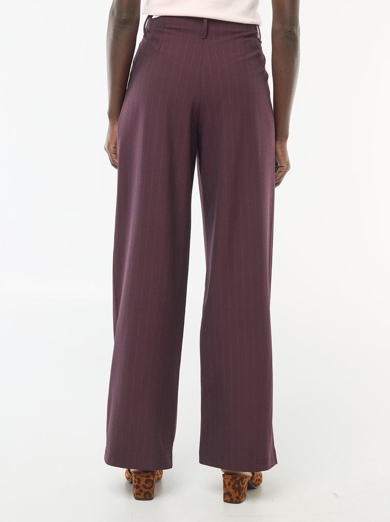 Pantalon large pour femme à taille haute et motif fantaisie Rouge - Kiabi