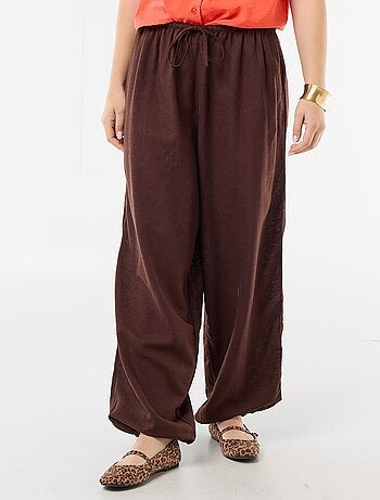 Pantalon large pour femme à taille haute