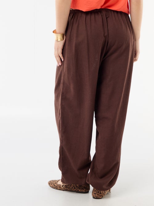 Pantalon large pour femme à taille haute - Kiabi