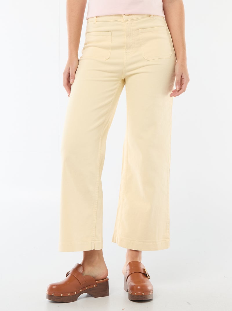 Pantalon large pour femme à taille standard Jaune - Kiabi