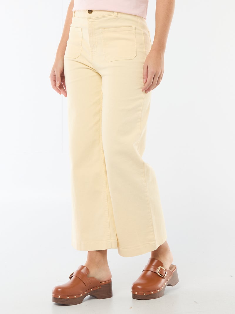 Pantalon large pour femme à taille standard Jaune - Kiabi