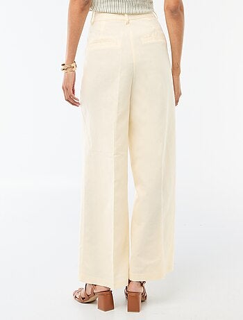 Pantalon large pour femme en toile légère