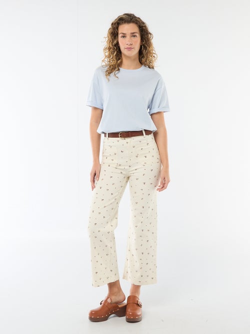 Pantalon large pour femme uni à taille standard - Kiabi