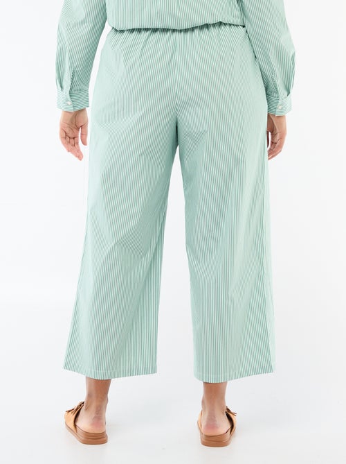Pantalon large rayé en popeline - Kiabi