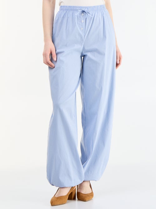 Pantalon large rayé forme balloon - Kiabi