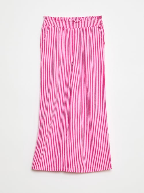 Pantalon large rayé - Kiabi