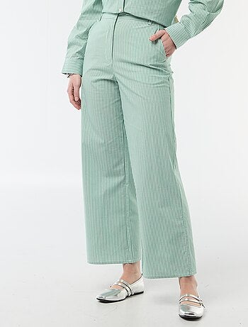Pantalon large rayé