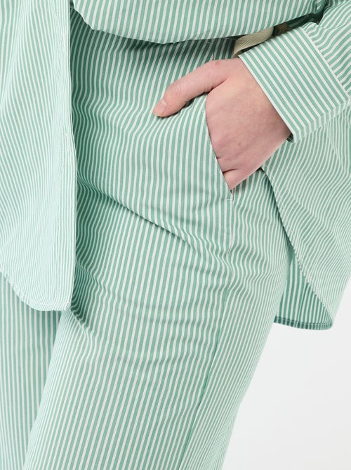 Pantalon large rayé - Kiabi