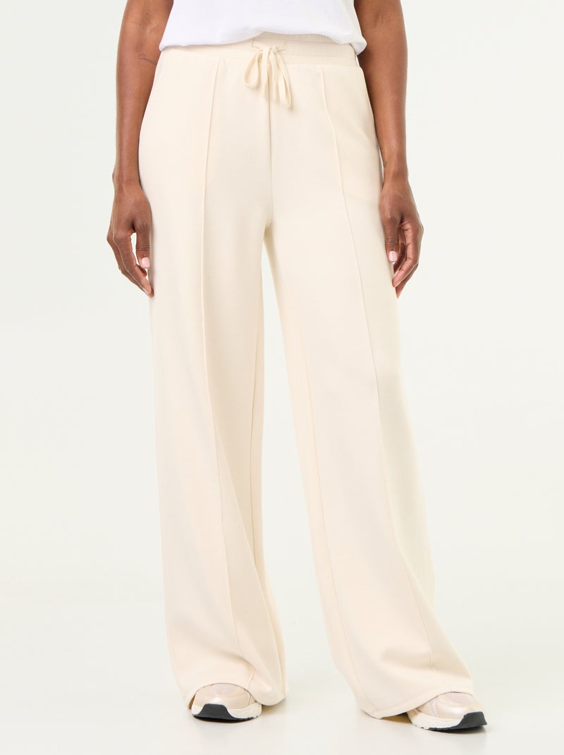 Pantalon large soft touch Beige - Kiabi