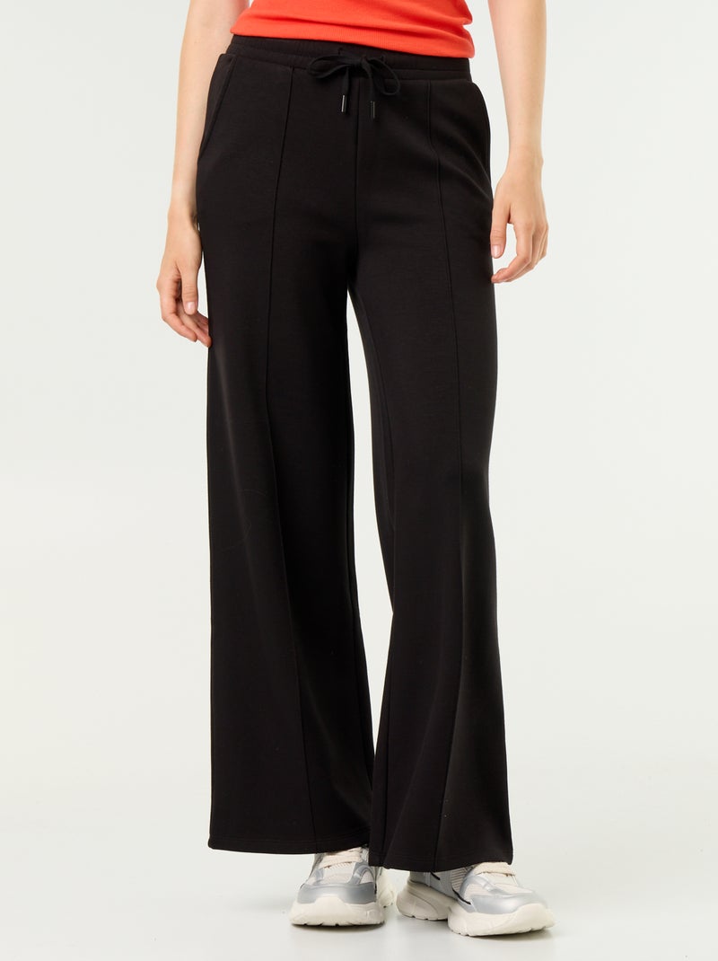 Pantalon large soft touch Noir - Kiabi