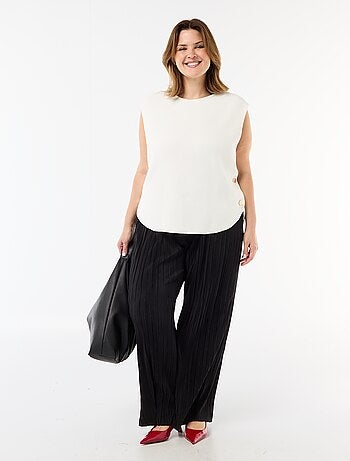 Pantalon large stretch côtelé