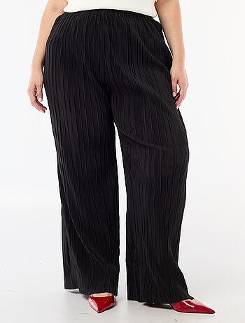Pantalon large stretch côtelé