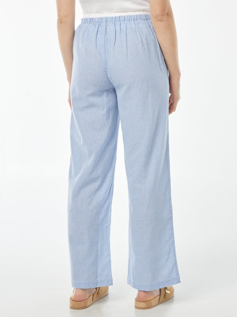 Pantalon large style pyjama Bleu/blanc - Kiabi