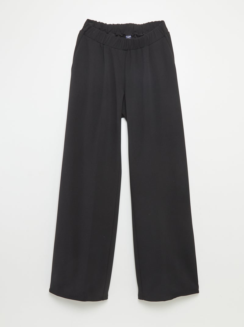 Pantalon large taille haute - collection facile à enfiler Noir - Kiabi