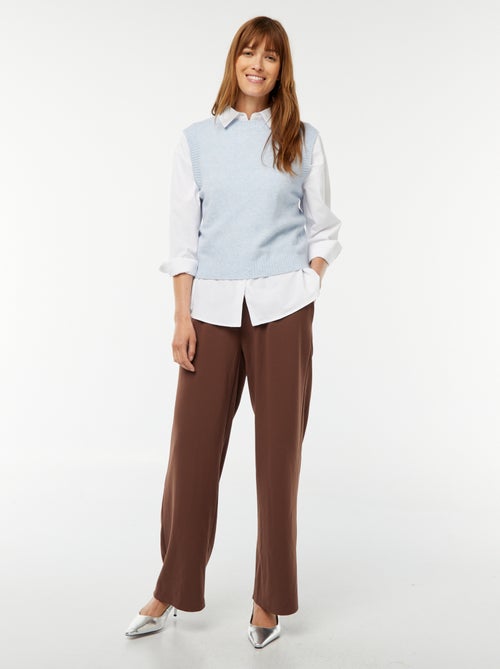 Pantalon large taille haute - So Easy - Kiabi
