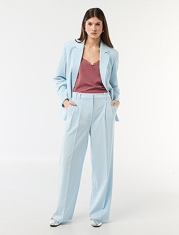 Pantalon large taille haute à 5 poches