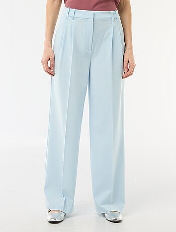 Pantalon large taille haute à 5 poches