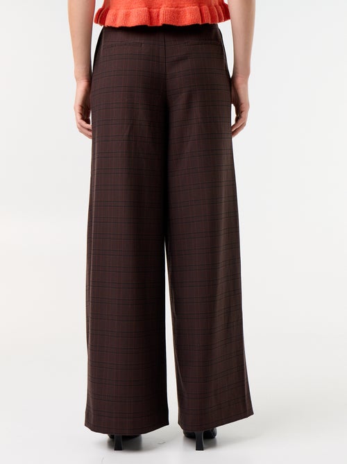 Pantalon large taille haute à pinces - Kiabi