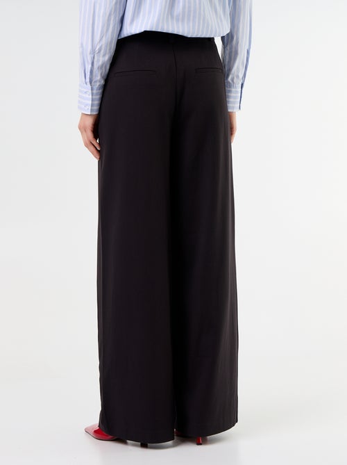 Pantalon large taille haute à pinces - Kiabi Pantalon large taille haute à pinces - Kiabi