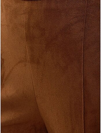 Pantalon large taille haute en daim avec pinces hiccup