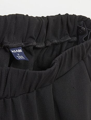 Pantalon large taille haute femme en maille légère