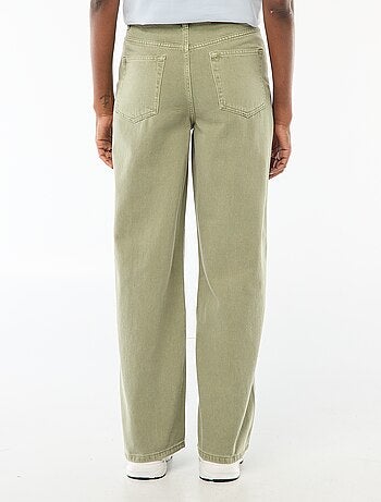 Pantalon large femme en twill