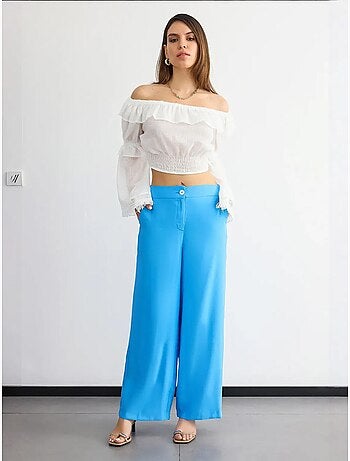 Pantalon large taille haute hiccup