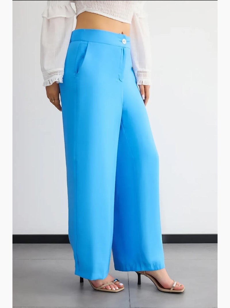 Pantalon large taille haute hiccup Bleu - Kiabi